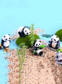 4入組熊貓設計園林裝飾擺件