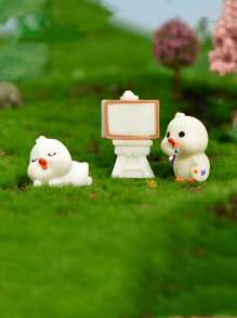 6pcs Cartoon Duck Shaped Garden Ornament - White - View 2
