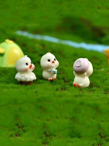 6pcs Cartoon Duck Shaped Garden Ornament - White - View 3