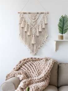 1入組素色流蘇壁掛 - 米色 - 查看 3