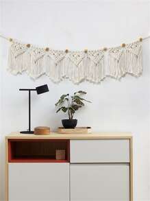 1入組珠子裝飾編織流蘇壁掛 - 米色 - 查看 4