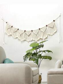 1入組珠子裝飾編織流蘇壁掛 - 米色 - 查看 6