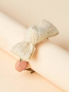 蝴蝶結和珠子裝飾髮圈