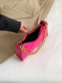 حقيبة باغيت وردي نيون مبطن سلسلة