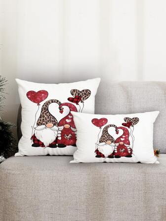 1入組小矮人圖案靠墊套不附帶墊芯