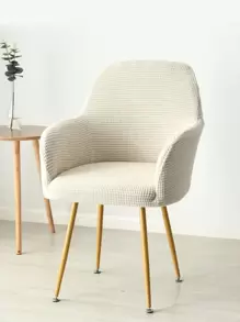 1入組素色有彈性老虎凳椅套 - 米色 - 查看 1