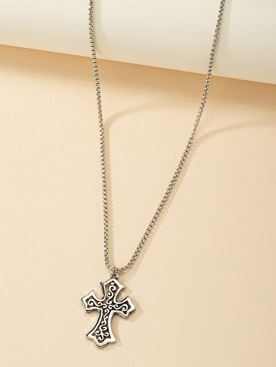 Collar accesorio cruzado - Plata antigua - Ver 1