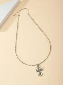 Collar accesorio cruzado - Plata antigua - Ver 2