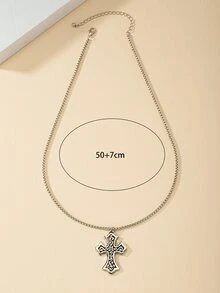 Collar accesorio cruzado - Plata antigua - Ver 3