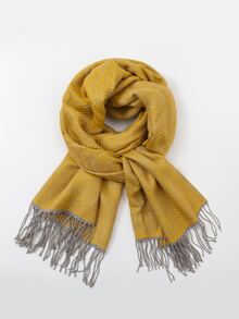 Fringe Trim Scarf - Multicolor - View 1