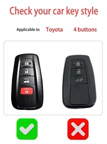 1set Car Key Case & Keychain Compatible With Toyota - Multicolor - View 7