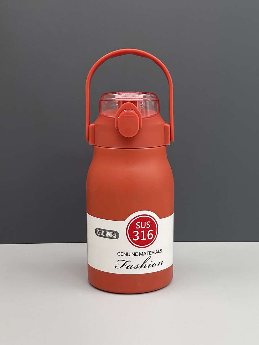 1pc Letter Graphic Insulated Bottle - Red - View 1