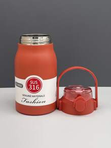 1pc Letter Graphic Insulated Bottle - Red - View 3