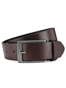 男士方扣皮带 - 棕色 - 查看 3