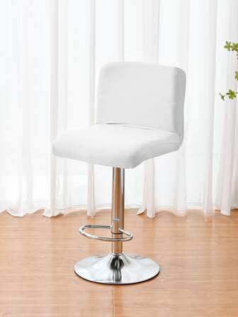 1pc Elastic Low Back Bar Stool Slipcover, Dust & Dirt Resistant Cover For Home Bedroom Decor