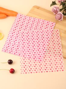 50入組心形圖案羊皮紙空氣炸鍋廚房烘焙紙烤盤墊紙，適用於空氣炸鍋食品烘焙 - 彩色 - 查看 3