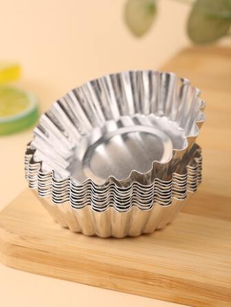 10pcs/set Egg Tart Mold,Stainless Steel Cupcake Mold,Reusable Cake Cookie Mold Tin Cookie Pudding Mould Kitchen Baking Tool