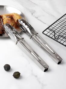 1pc Stainless Steel Non-slip Food Tongs, Multi-purpose Barbecue Tongs For Home