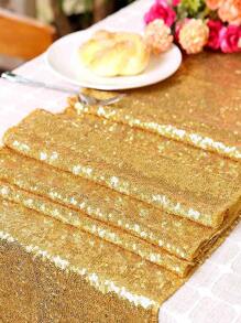 Sequin Decor Table Runner - Gold - View 1