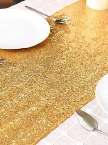 Sequin Decor Table Runner - Gold - View 2