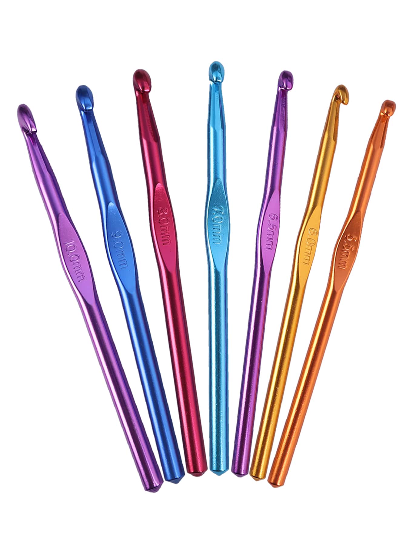 7pcs Stainless Steel Crochet Hook - Multicolor - View 1