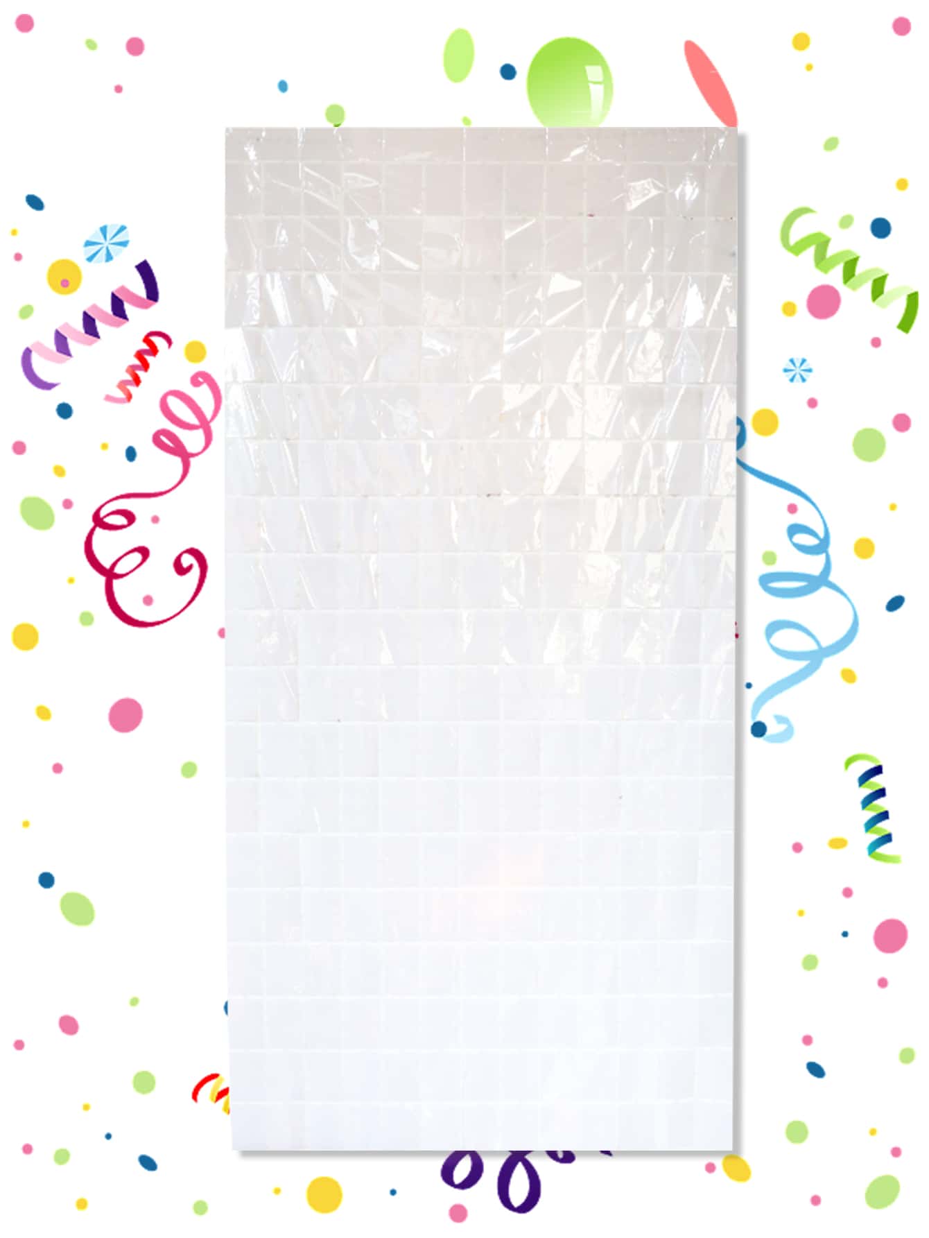 Mtrong Te 1入組派對背景金屬箔流蘇金屬絲窗簾成人兒童生日派對婚禮裝飾嬰兒淋浴用品 - 白色 - 查看 1