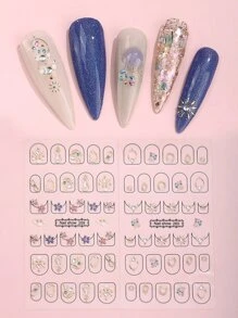 Beauty Sticker 2sheets Flower Print Nail Art Sticker - Multicolor - View 1