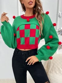 Jersey corto 2 en 1 con diseño de pompón - Verde - Ver 5