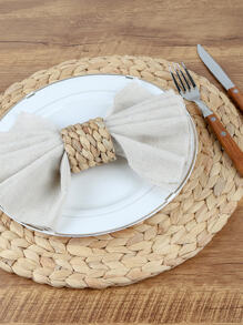 4入組編織餐巾環 - 紫紅色 - 查看 6