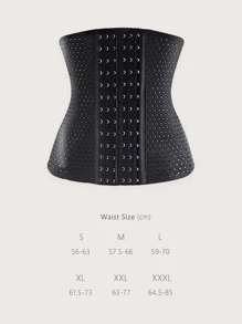 Solid Waist Trainer Corset, Sports - Black - View 2