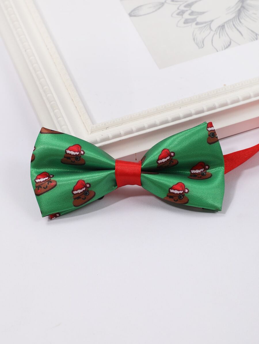 Men Christmas Cartoon Graphic Bow Tie - Multicolor - View 1