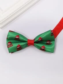 Men Christmas Cartoon Graphic Bow Tie - Multicolor - View 3