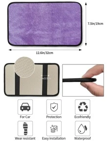 1pc Plush Car Armrest Box Cushion With Multiple Colors - Purple - View 3