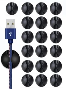 20pcs Plain TPU Car Wire Holder - Black - View 2