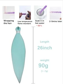 Long Yaki Straight Synthetic Hair Extension - Cadet Blue - View 4