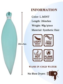 Long Yaki Straight Synthetic Hair Extension - Cadet Blue - View 5