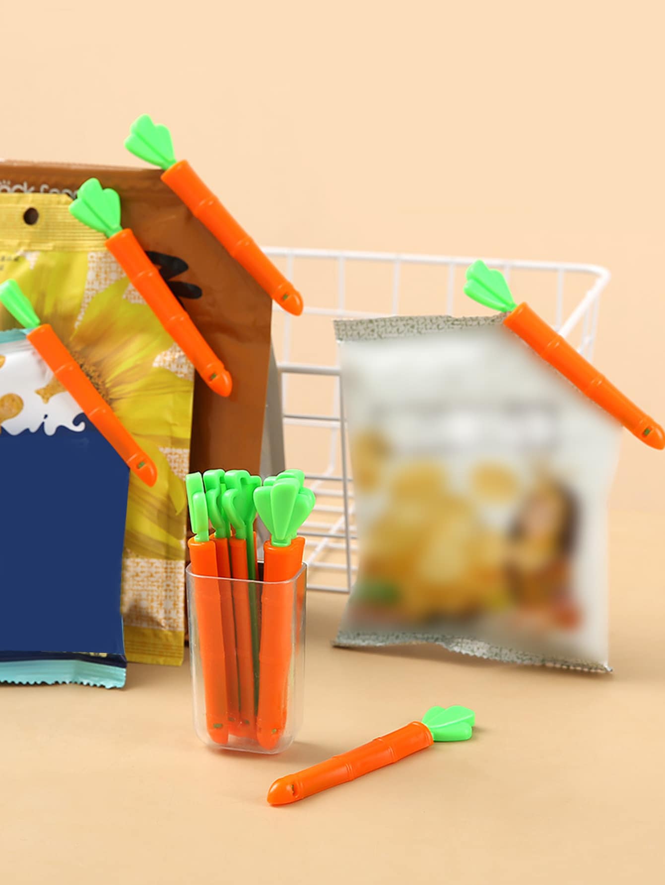 5pcs Carrot Design Sealing Clip - Multicolor - View 1