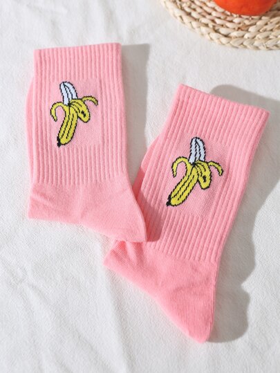 Banana Pattern Crew Socks