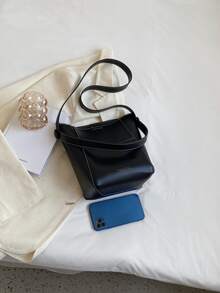 字母圖案手提包帶內袋 - 黑色 - 查看 3