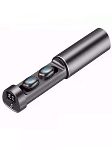 1入組LED閃電藍牙耳機 - 黑色 - 查看 1