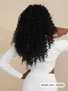 7JHH WIGS 咕嚕頭帶假髮22in黑色深波浪弧度,女性自然髮線合成水波曲針織假髮 - 黑色 - 查看 3