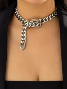 Collar de cadena minimalista - Plateado - Ver 1