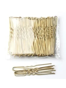 100pcs Minimalist Hair Clip - Gold - View 2
