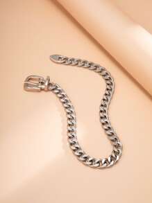 Collar de cadena minimalista - Plateado - Ver 2