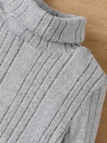 SHEIN Leap Crew Young Boy 2pcs Casual & Comfortable Basic Solid Turtleneck Long Sleeve T-Shirt - Multicolor - View 4