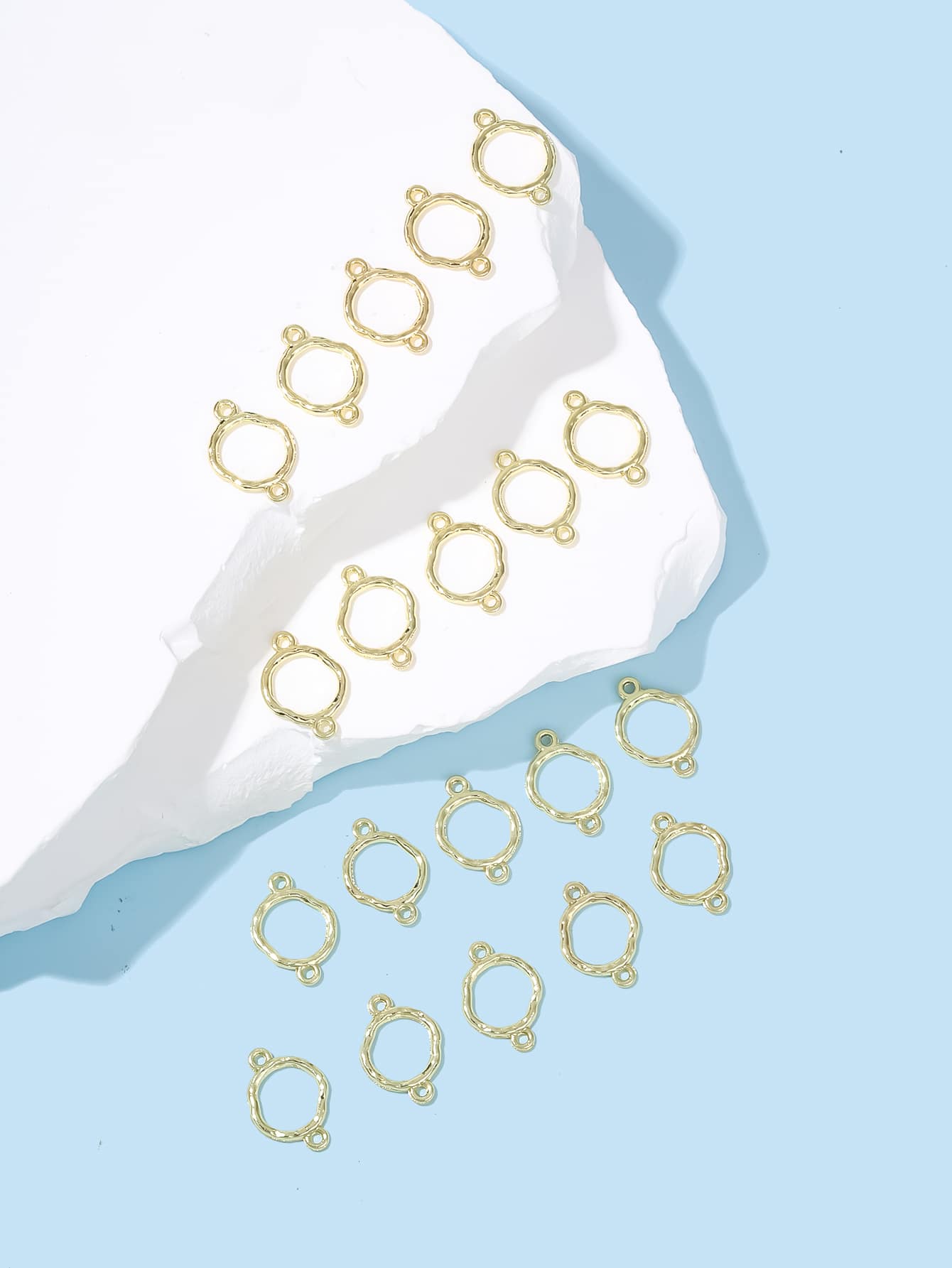 20 piezas Accesorio de joya DIY circular - Amarillo Oro - Ver 1