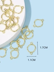 20 piezas Accesorio de joya DIY circular - Amarillo Oro - Ver 3