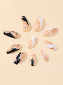 24 chiếc Long Quan Tài Đồ Họa Móng Tay Giả & 1 Tấm Băng & 1 Dũa Móng Tay - Nhiều màu - Xem 5