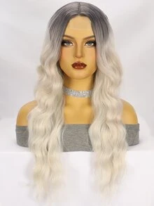 4*1 Lace Front Long Body Wave Synthetic Wig - Multicolor - View 1