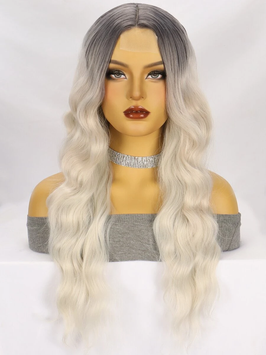 4*1 Lace Front Long Body Wave Synthetic Wig - Multicolor - View 1